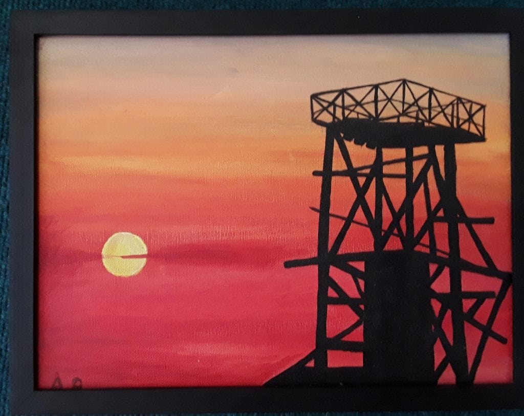 South crofty tin mine at sunset