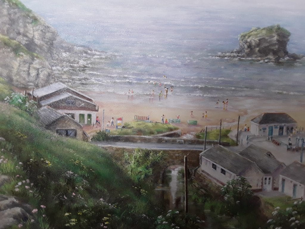 Gull Rock Portreath An original oil painting by L Hammett
