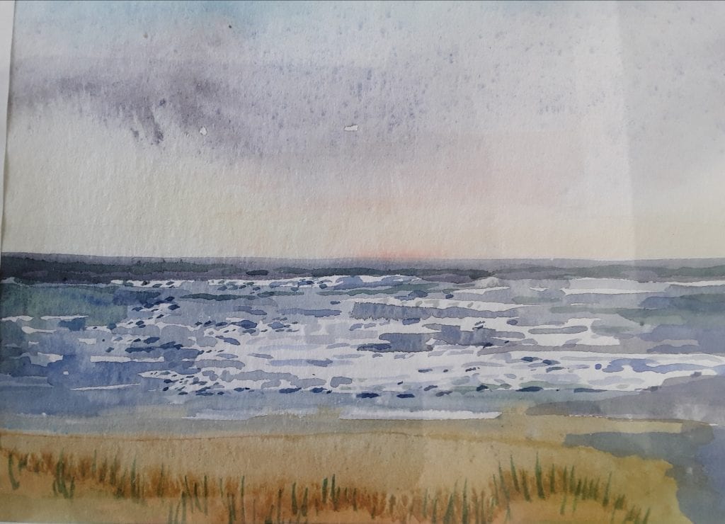 An original watercolour of Gwithian beach, Cornwall