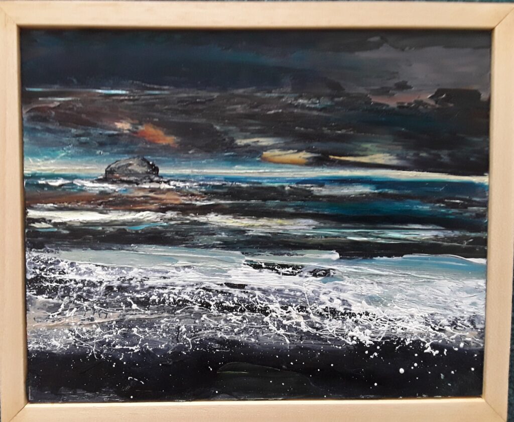 Cornwall Oil Painting Gull Rock Portreath Josh Buffrey-Martin