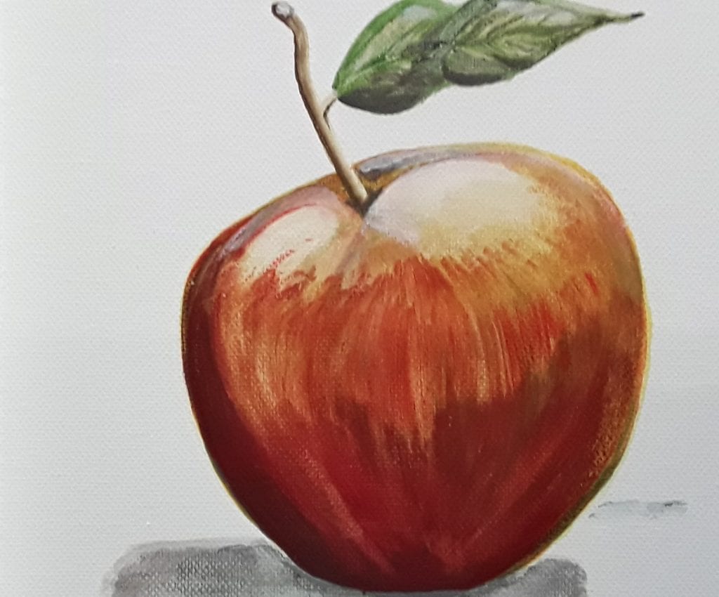 Acrylic apple painting