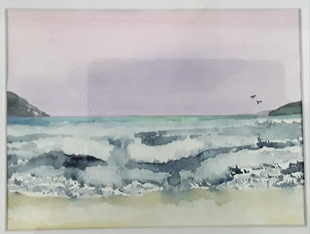 Cornish beach watercolour