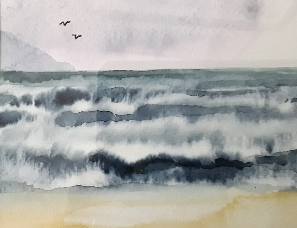 Cornish beach watercolour
